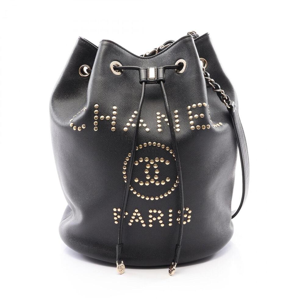 Chanel Deauville Drawstring Shoulder Bag/Handbag, Caviar Leather (Grained Cal...